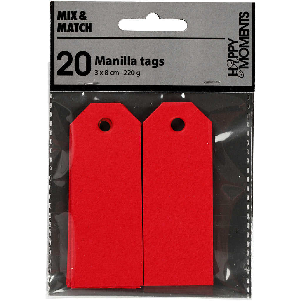 Creativ Company Https: www.cchobby.nl manilla-labels-afm-3x8-cm-220-gr-rood-20-stuk-1-doos