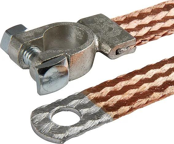 HERTH+BUSS masseband batt.ground straps 400mm m.terminal block