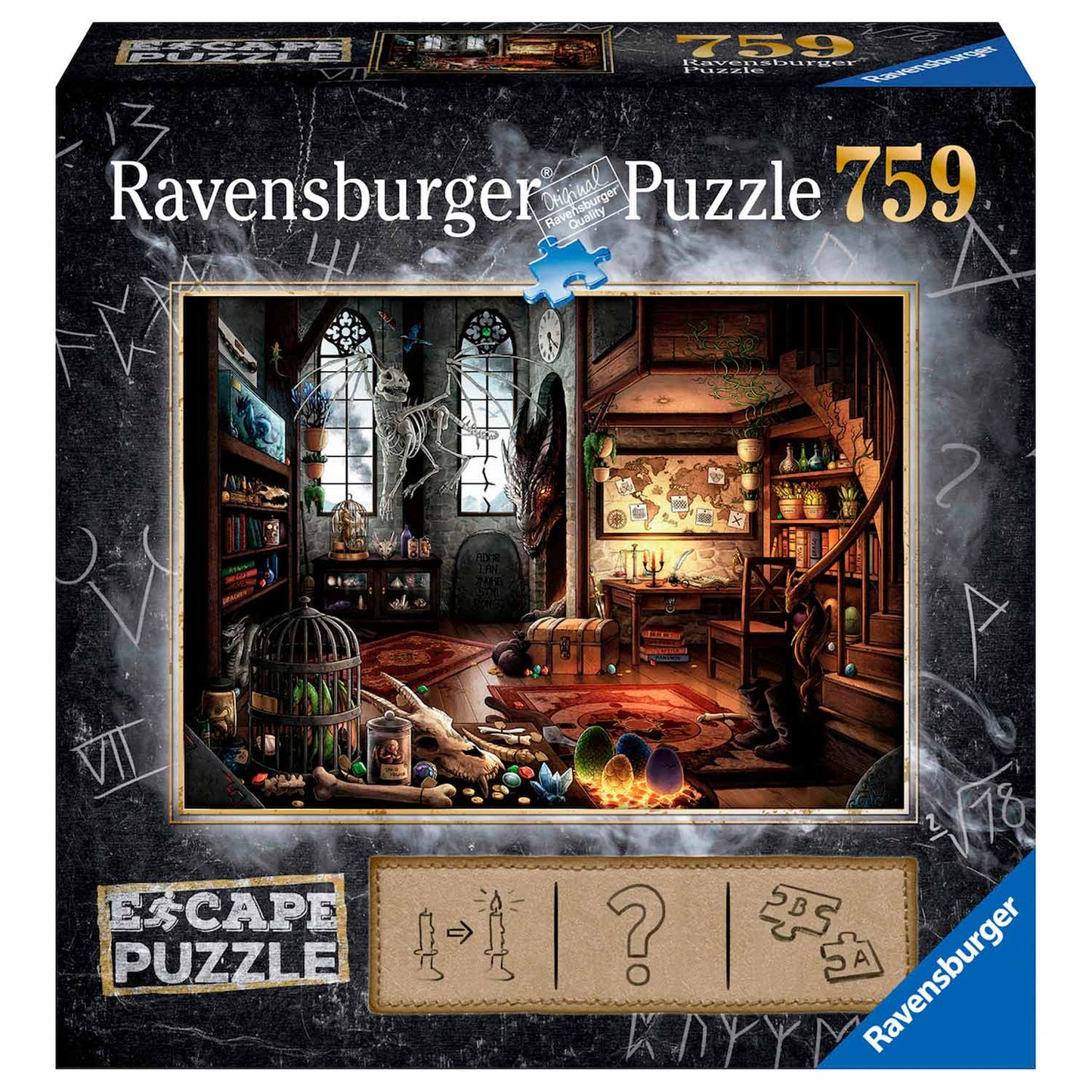 Ravensburger escape room puzzel - draken laboratorium, 759st