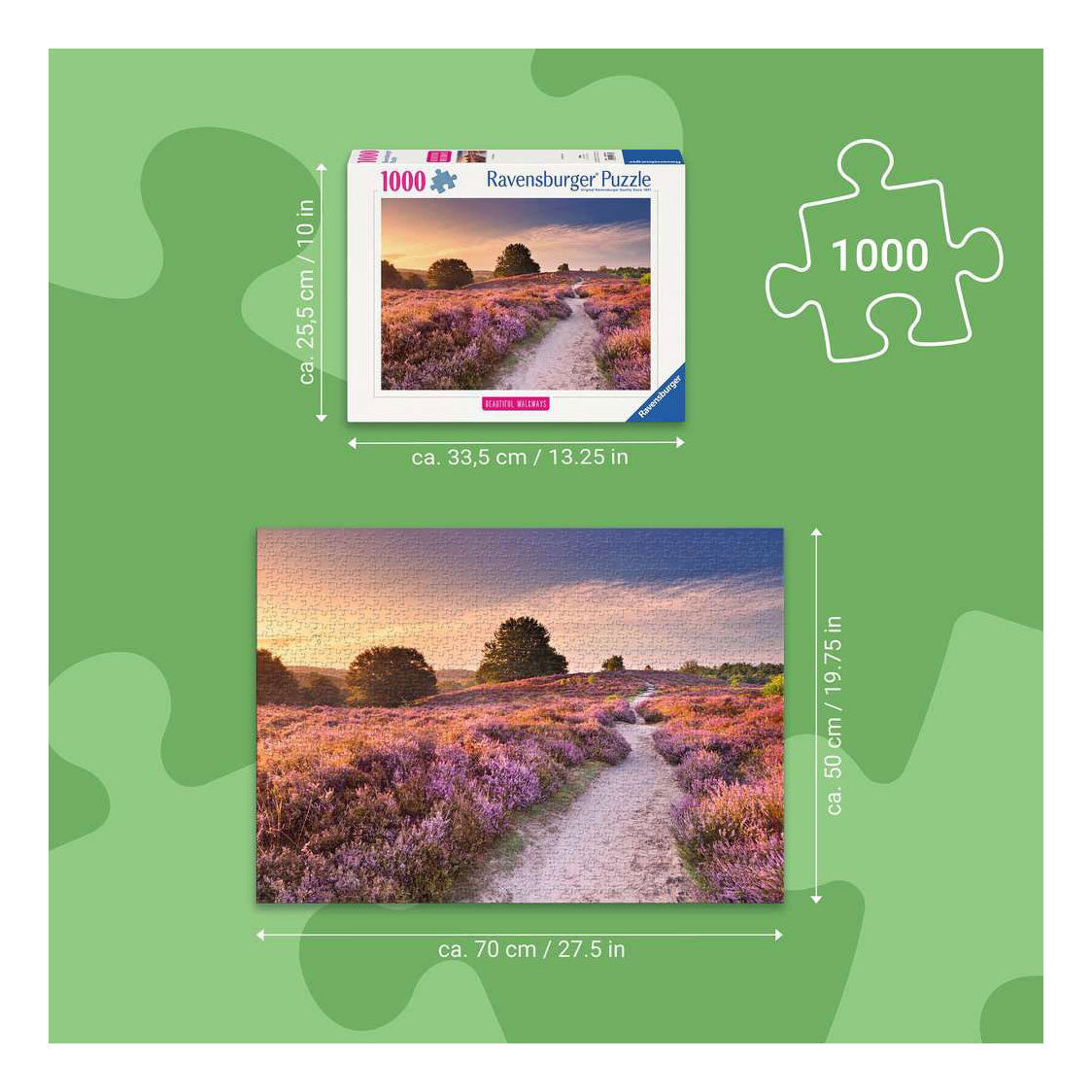 Ravensburger legpuzzel pink pathway - 1000st.