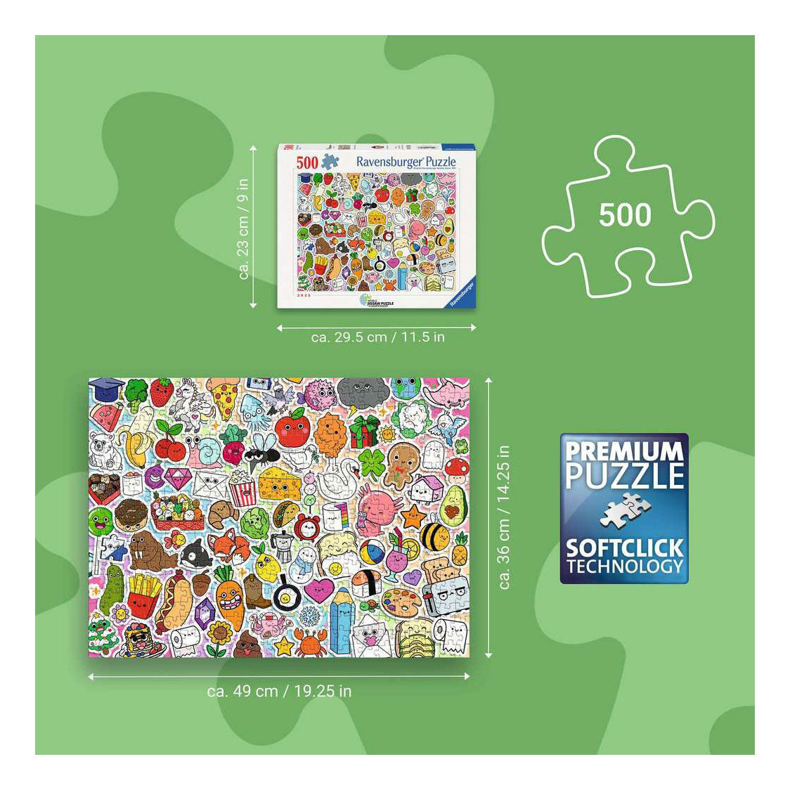 Ravensburger puzzel cute kawaii 500st