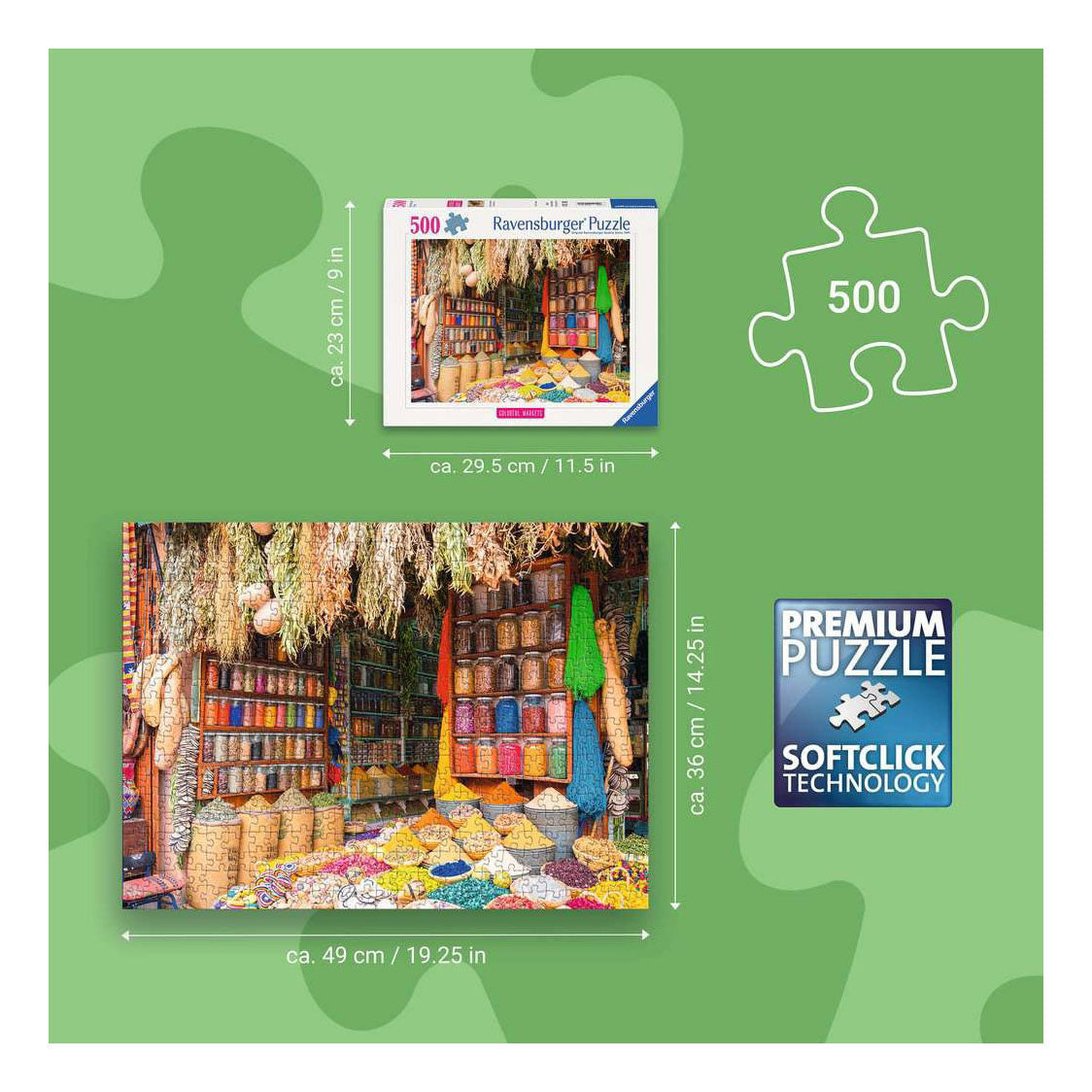 Ravensburger legpuzzel colorful markets no 4 - 500st.