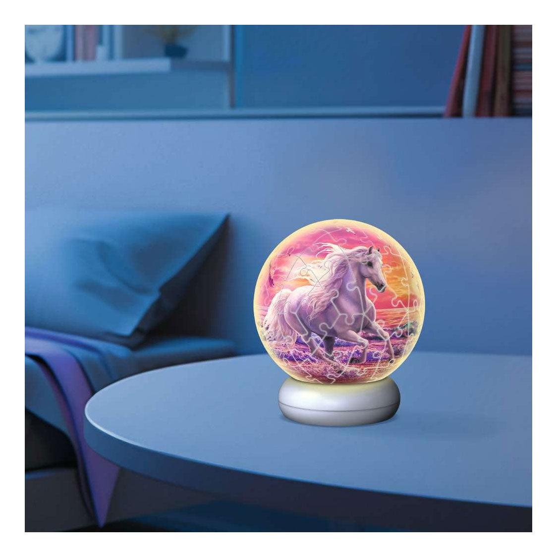 Ravensburger 3d puzzel nachtlamp paarden op het strand - 73st.