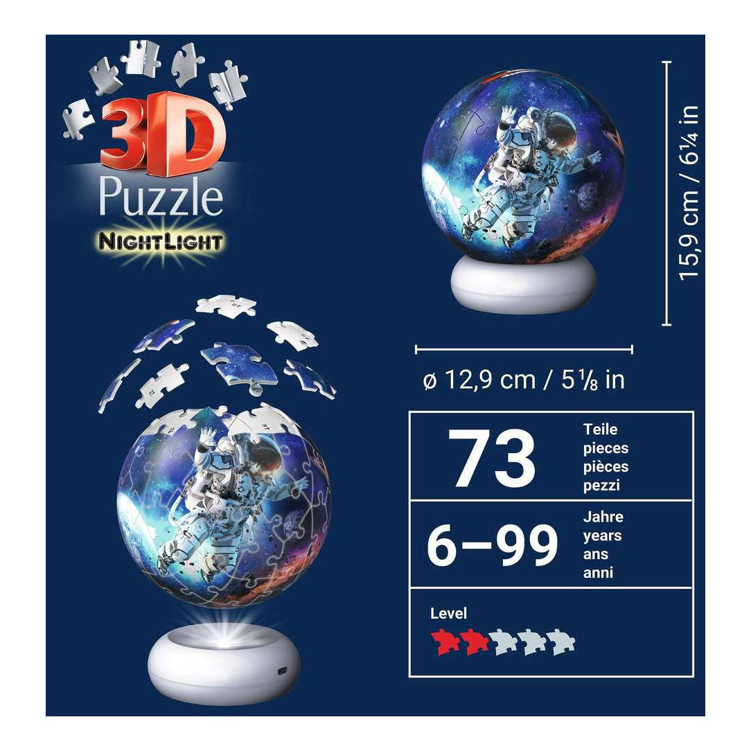Ravensburger 3d puzzle nightlight astronauts in space