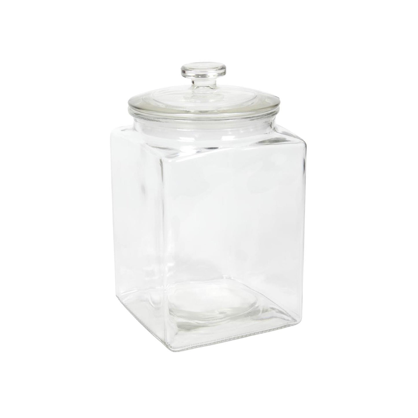 Voorraadpot glas vierkant met deksel 3L