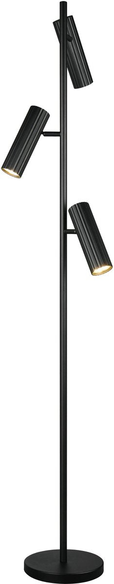TRIO soka - vloerlamp - zwart mat - excl. 3x gu10 5 w - voetschakelaar