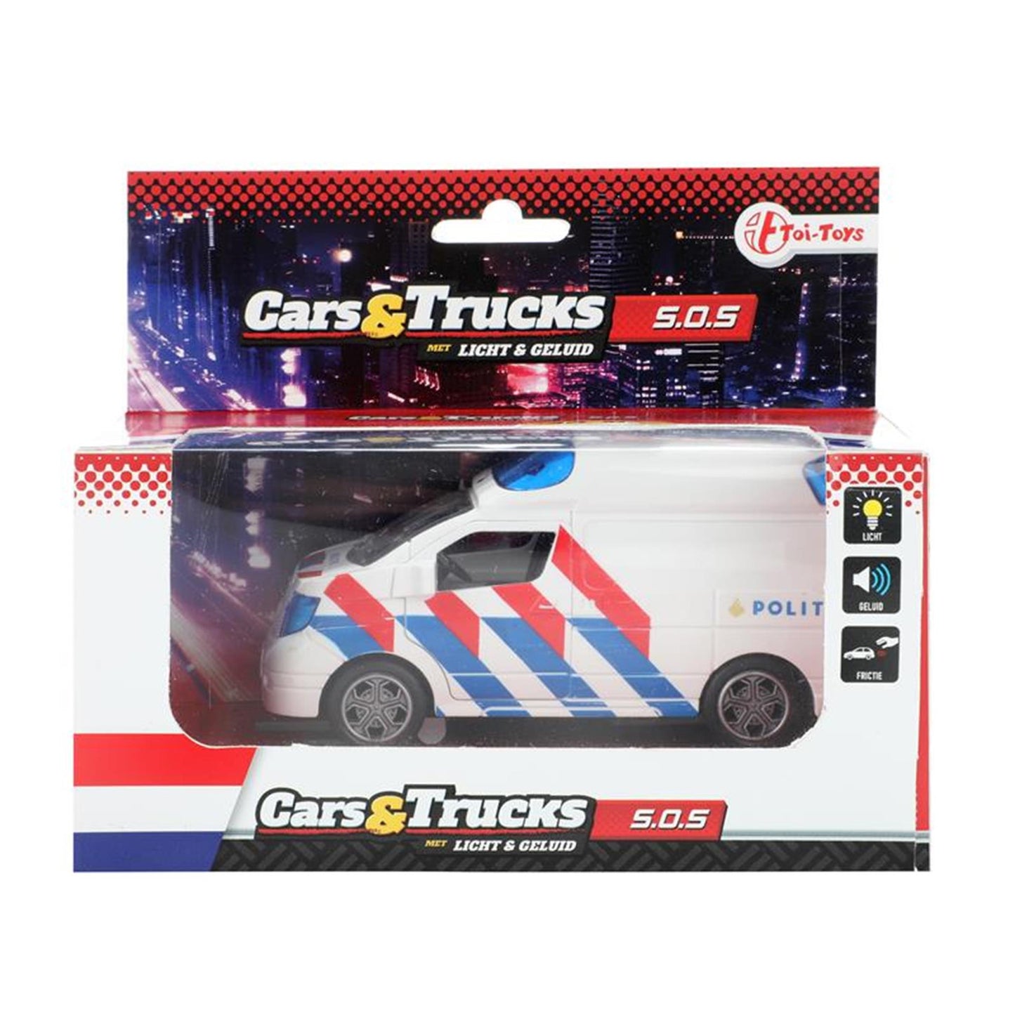Toi-Toys Politiebusje frictie + licht en geluid