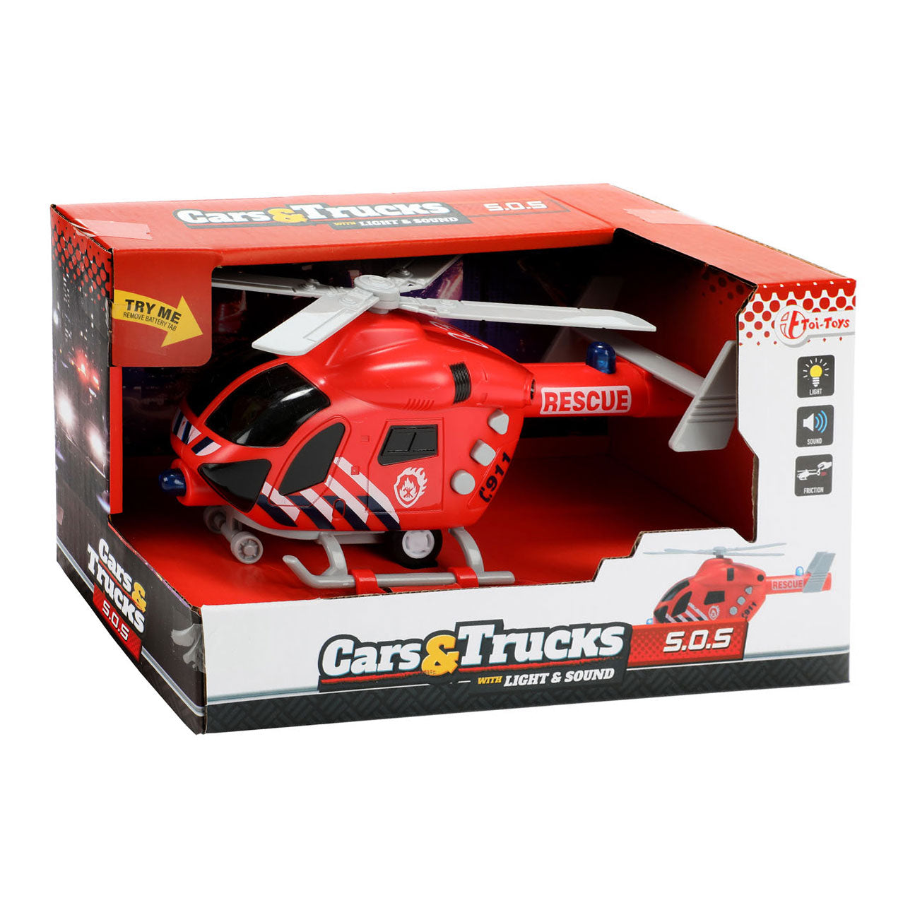 Toi-Toys Vehicool brandweer helikopter met licht en geluid