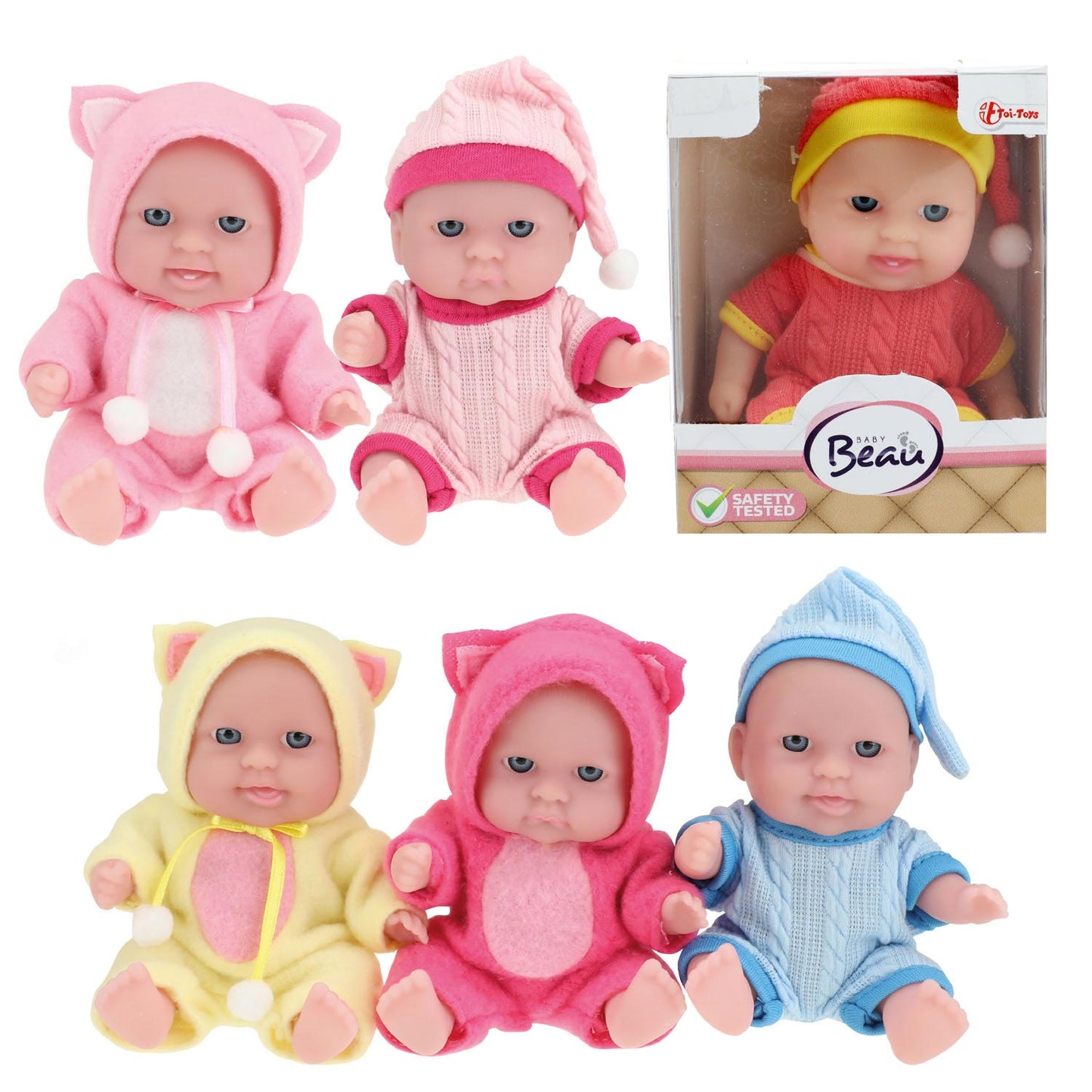 Toi-Toys Baby beau babypopje met slaapmuts