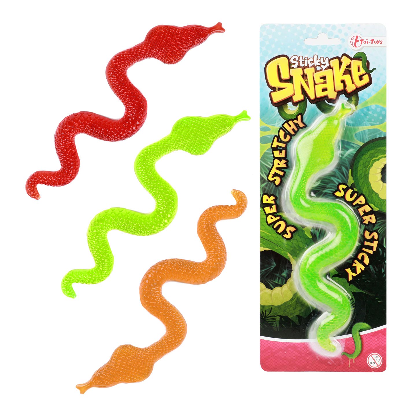 Toi-Toys Kleverige cobra slang super rekbaar