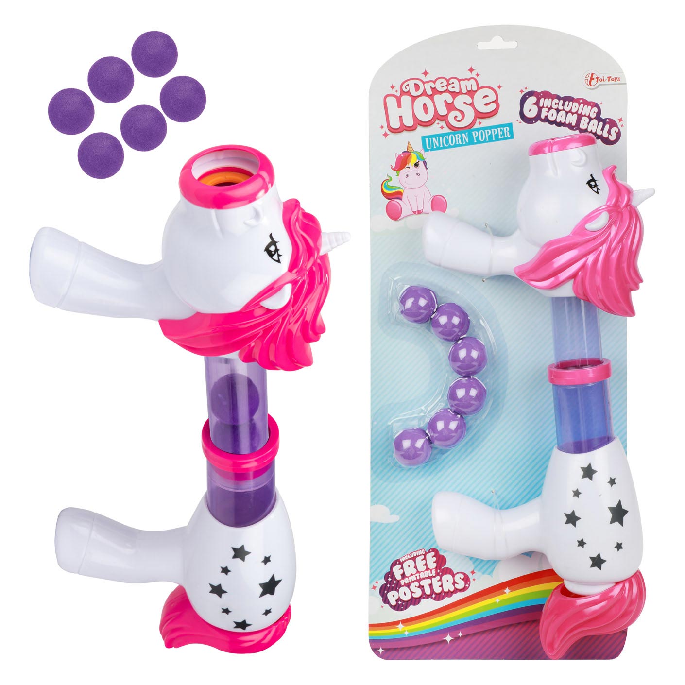 Dream Horse eenhoorn afschietpistool met foamballen