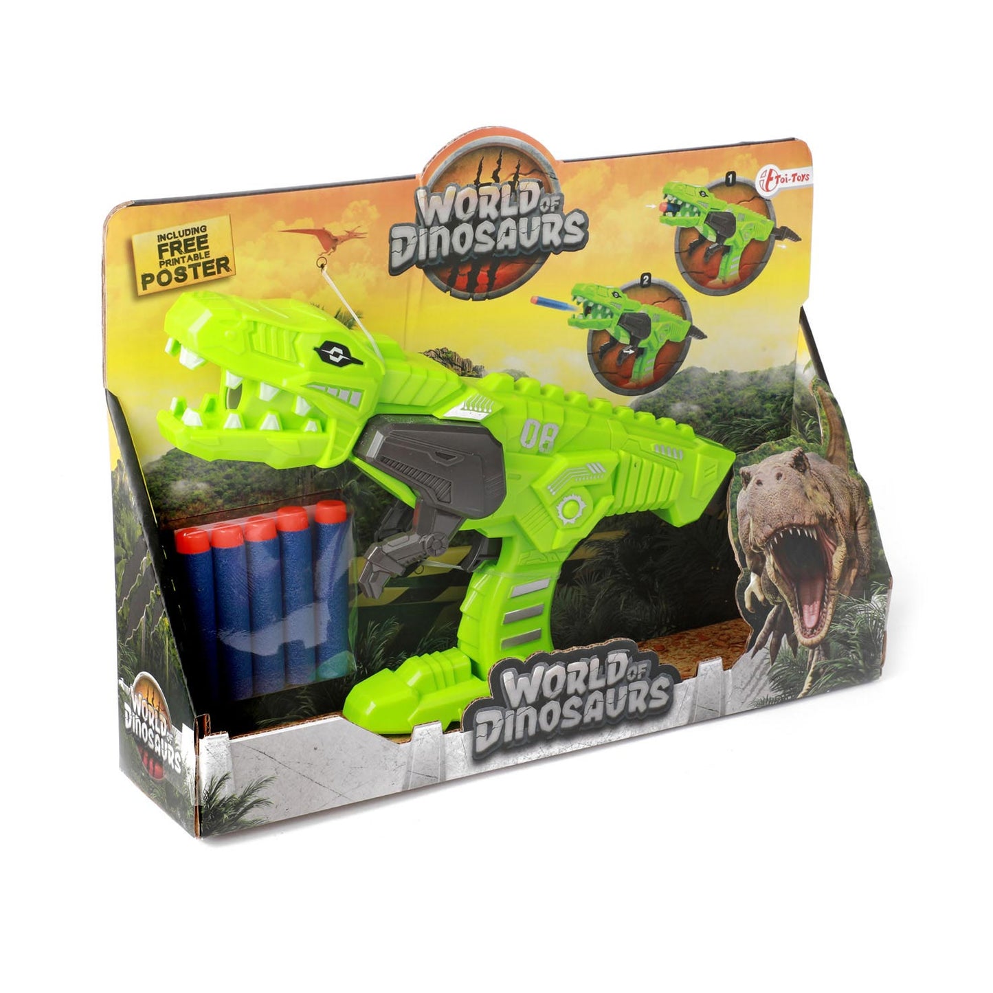 World Of Dinosaurs afschietpistool met foampijlen