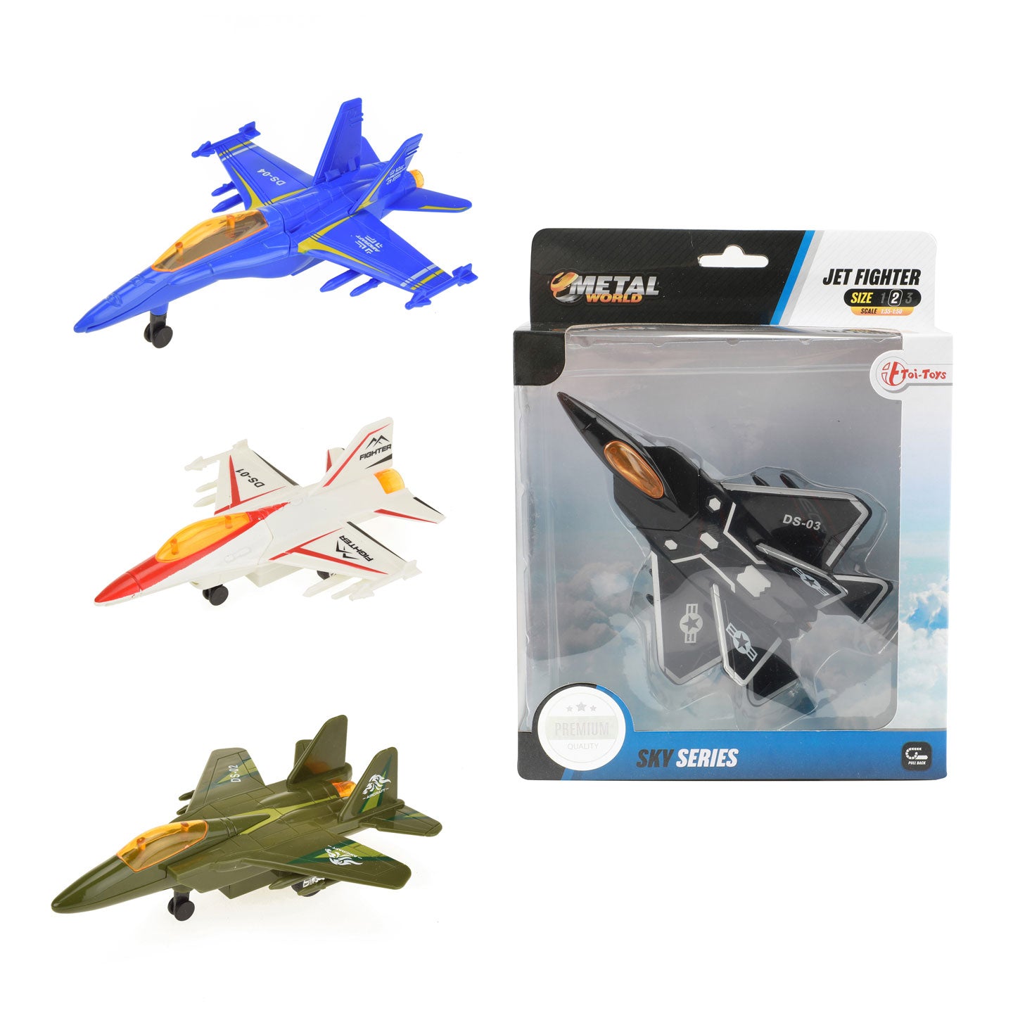 Toi-Toys Metalworld pull-back gevechtsvliegtuig