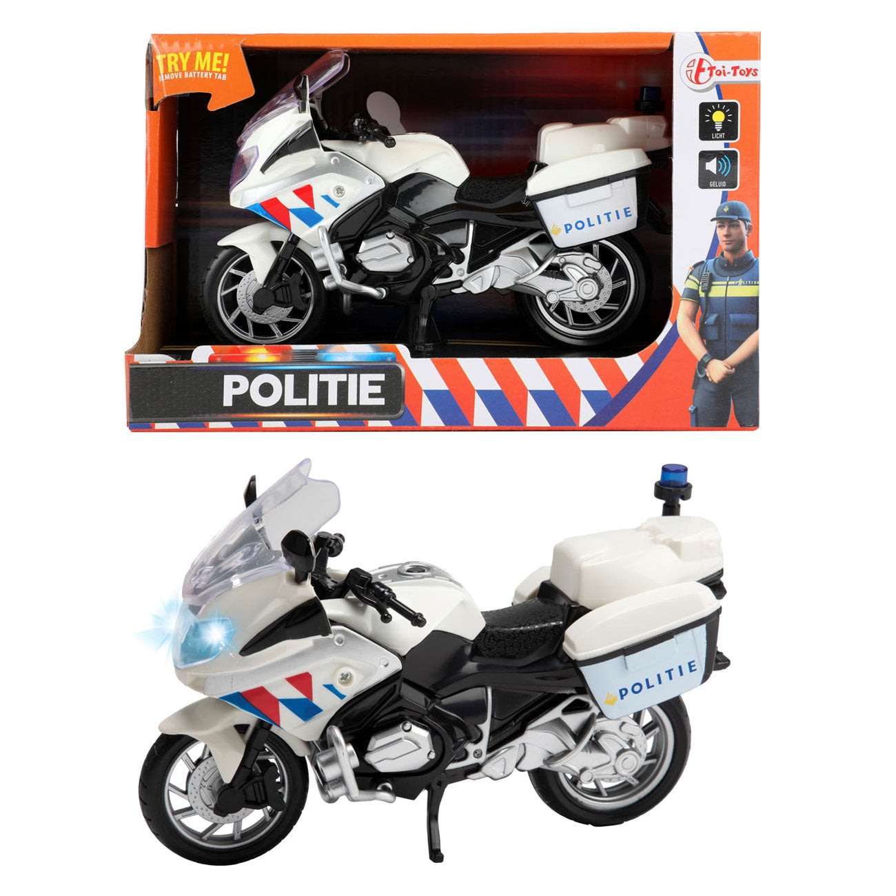 Toi-Toys Politiemotor nederlands met licht en geluid