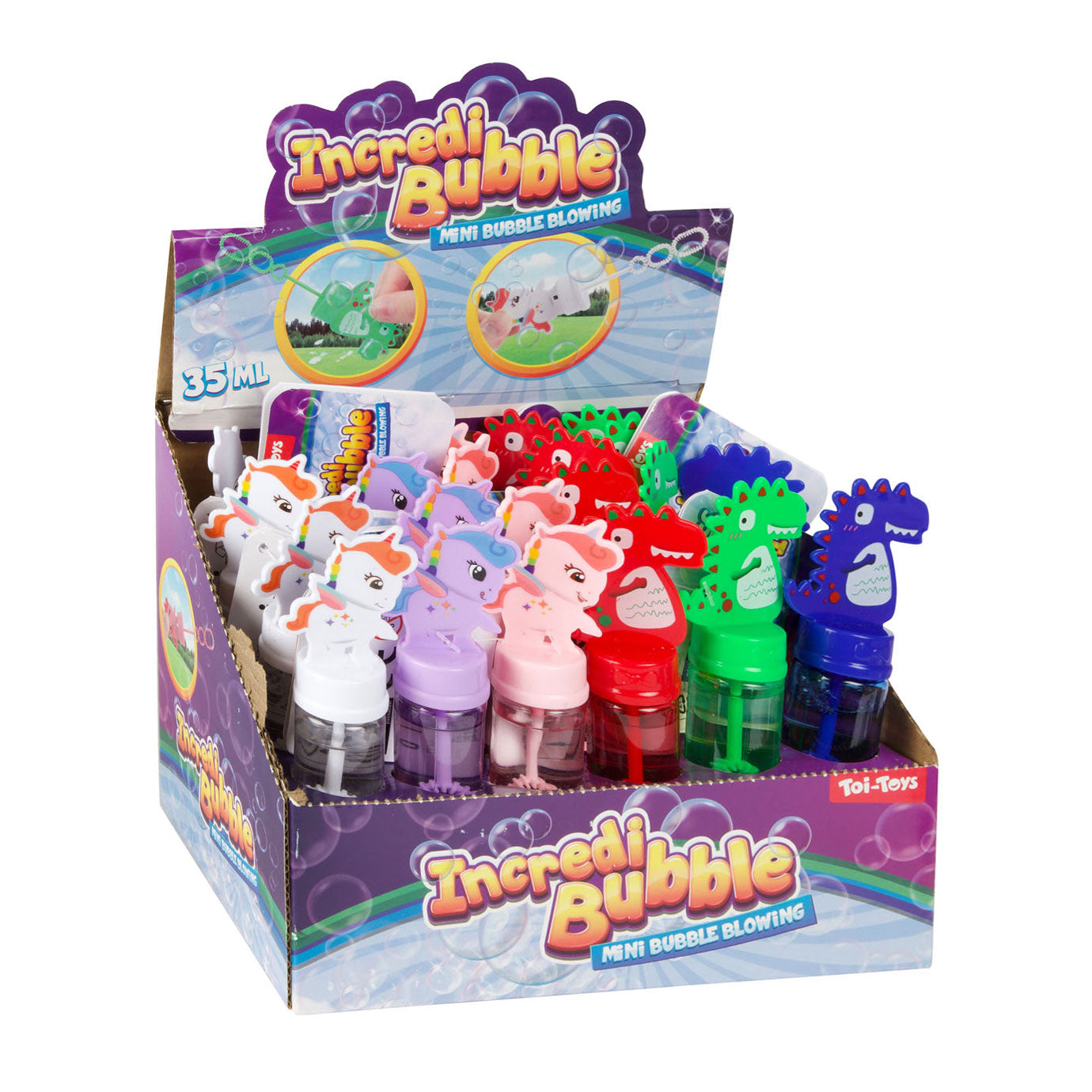 Toi-Toys Bellenblaasstaaf dino eenhoorn, 24st.