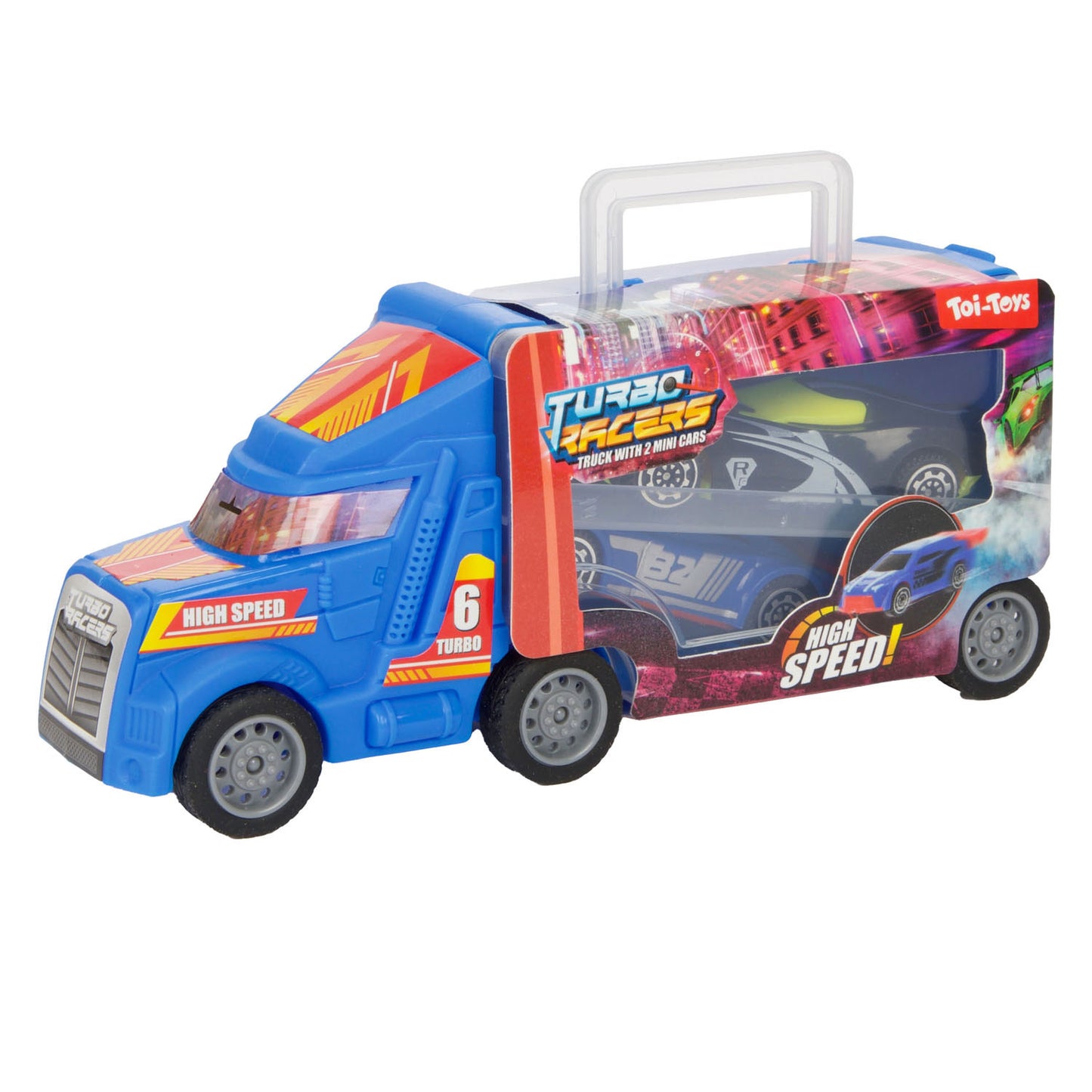 Turbo Racers vrachtwagen met raceauto's, 3dlg.