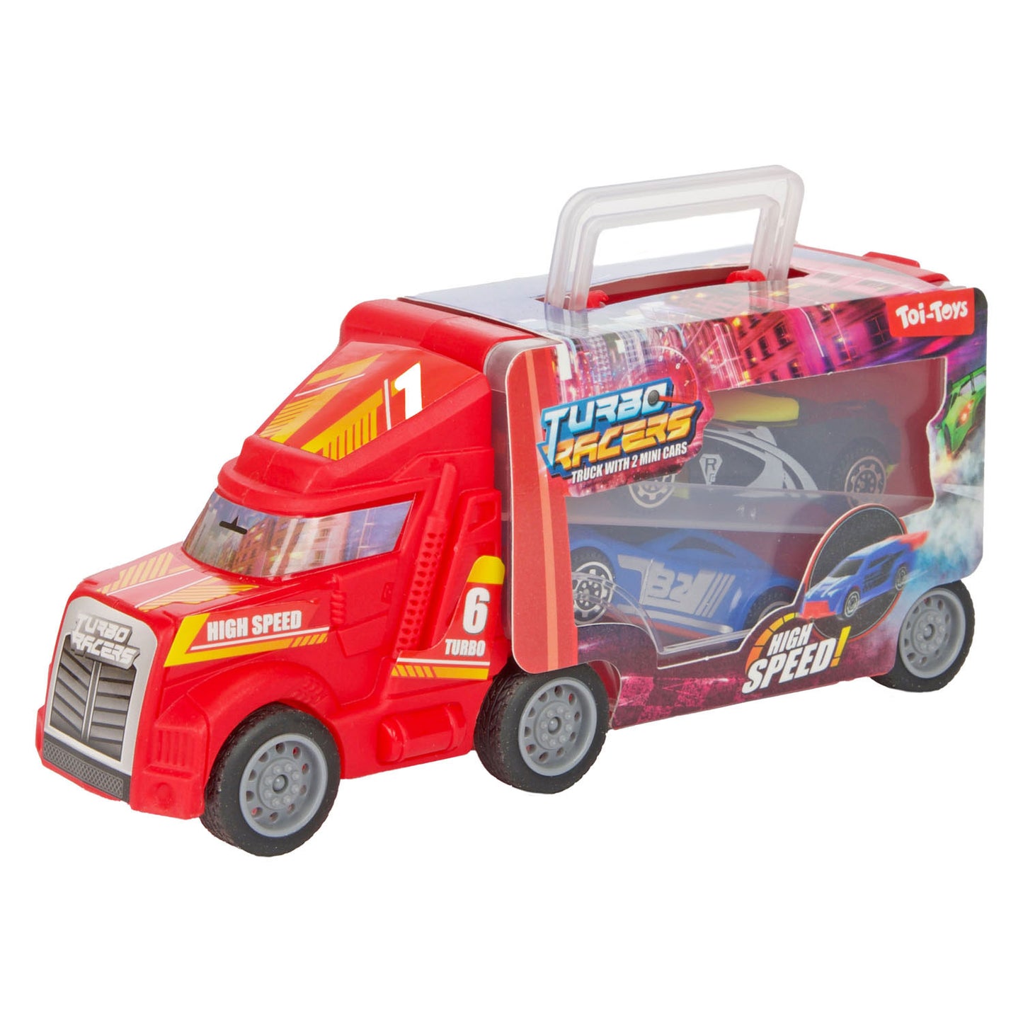 Turbo Racers vrachtwagen met raceauto's, 3dlg.