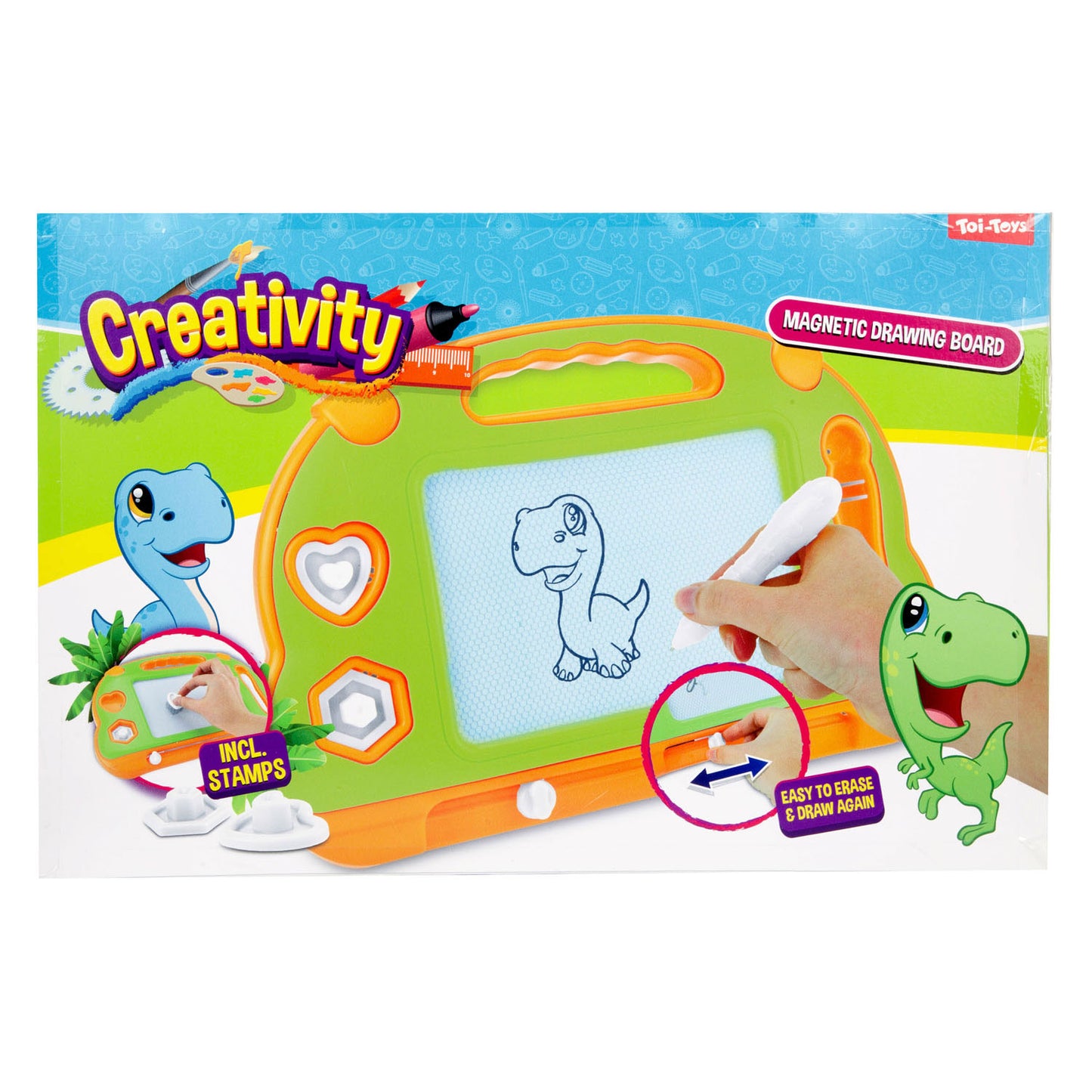 Toi-Toys Creativity magnetisch tekenbord met pen en vormen