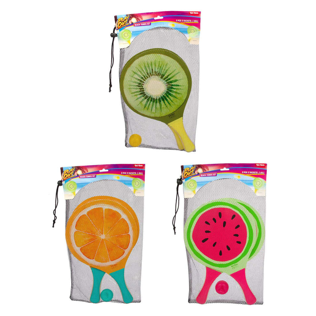 Toi-Toys Strand tennisset fruit, 3dlg.