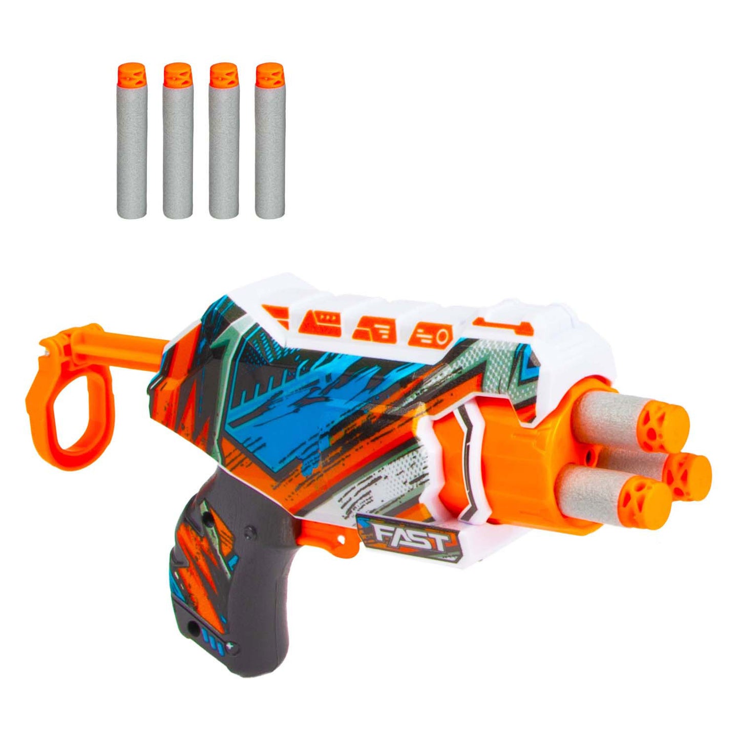 Toi-Toys Foam strikex afschietpistool nano blaster met 4 foampijlen