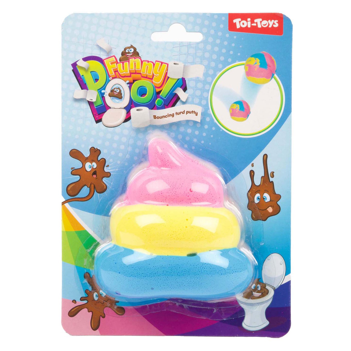 Toi-Toys Fun stuiter putty regenboog drol