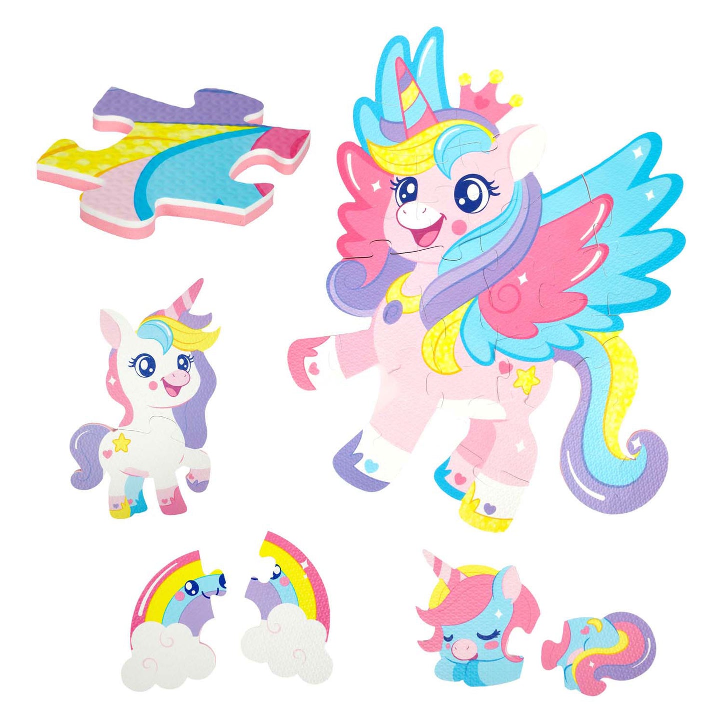 Toi-Toys Little stars foam vloerpuzzel eenhoorn, 36st.