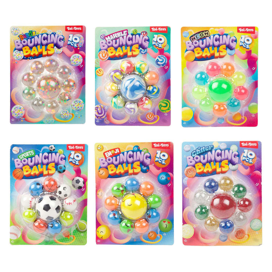Toi-Toys Fun stuiterballen, 10st.