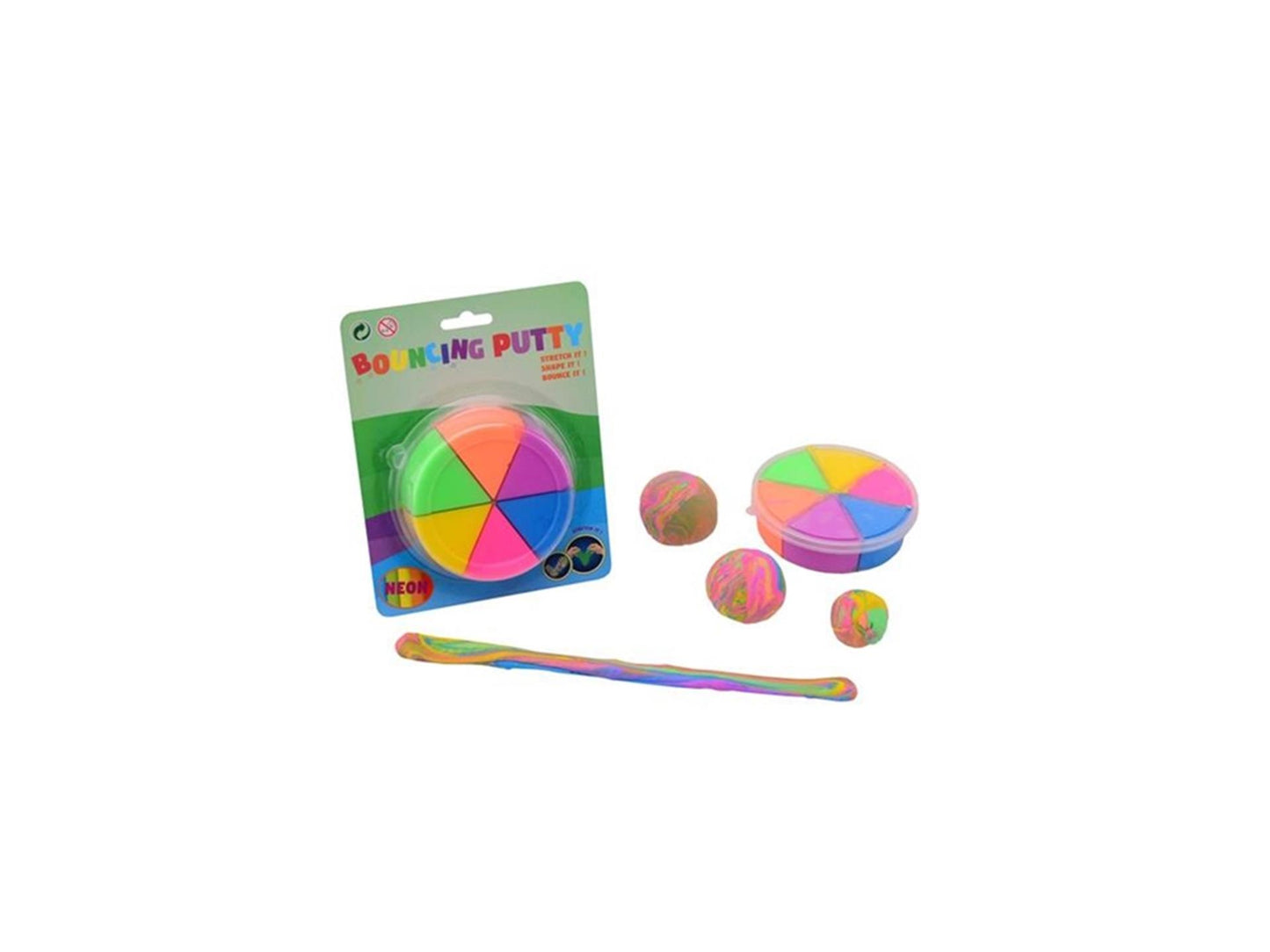 Johntoy John toy bouncing duo putty 6 neon kleur