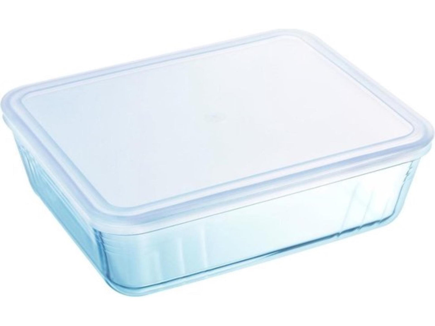 Pyrex schaal met deksel 25x20cm glas