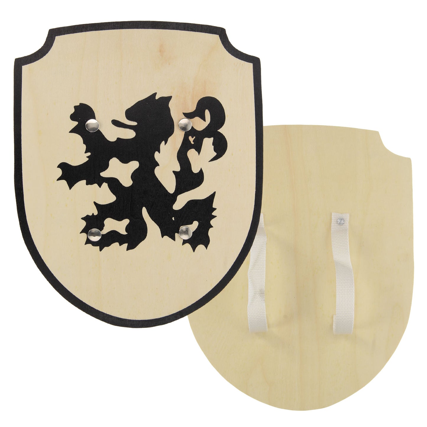 Playwood Houten schild leeuw met stoffen handvat