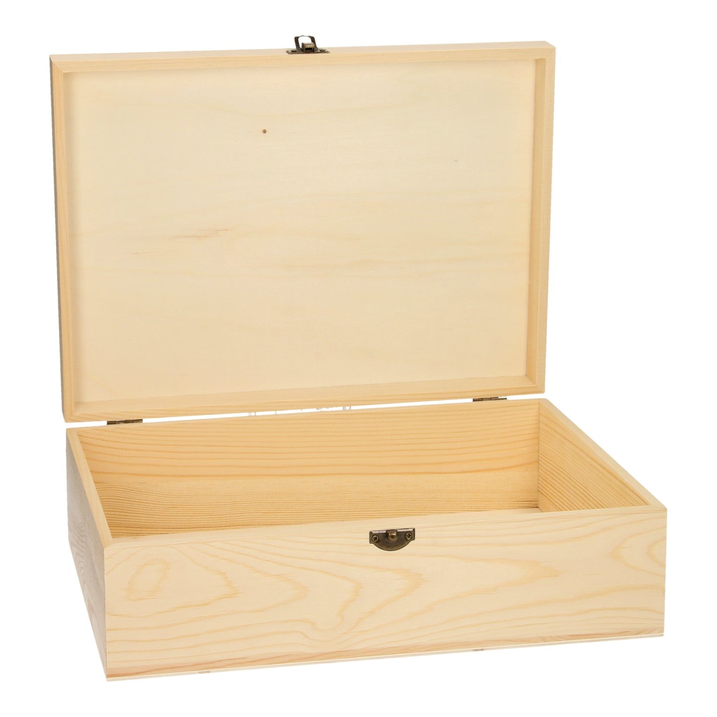 Merkloos Sans Marque Grote houten opbergkist