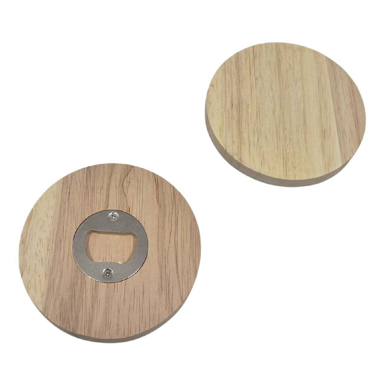 Playwood Houten flessenopener rond, 9,5cm