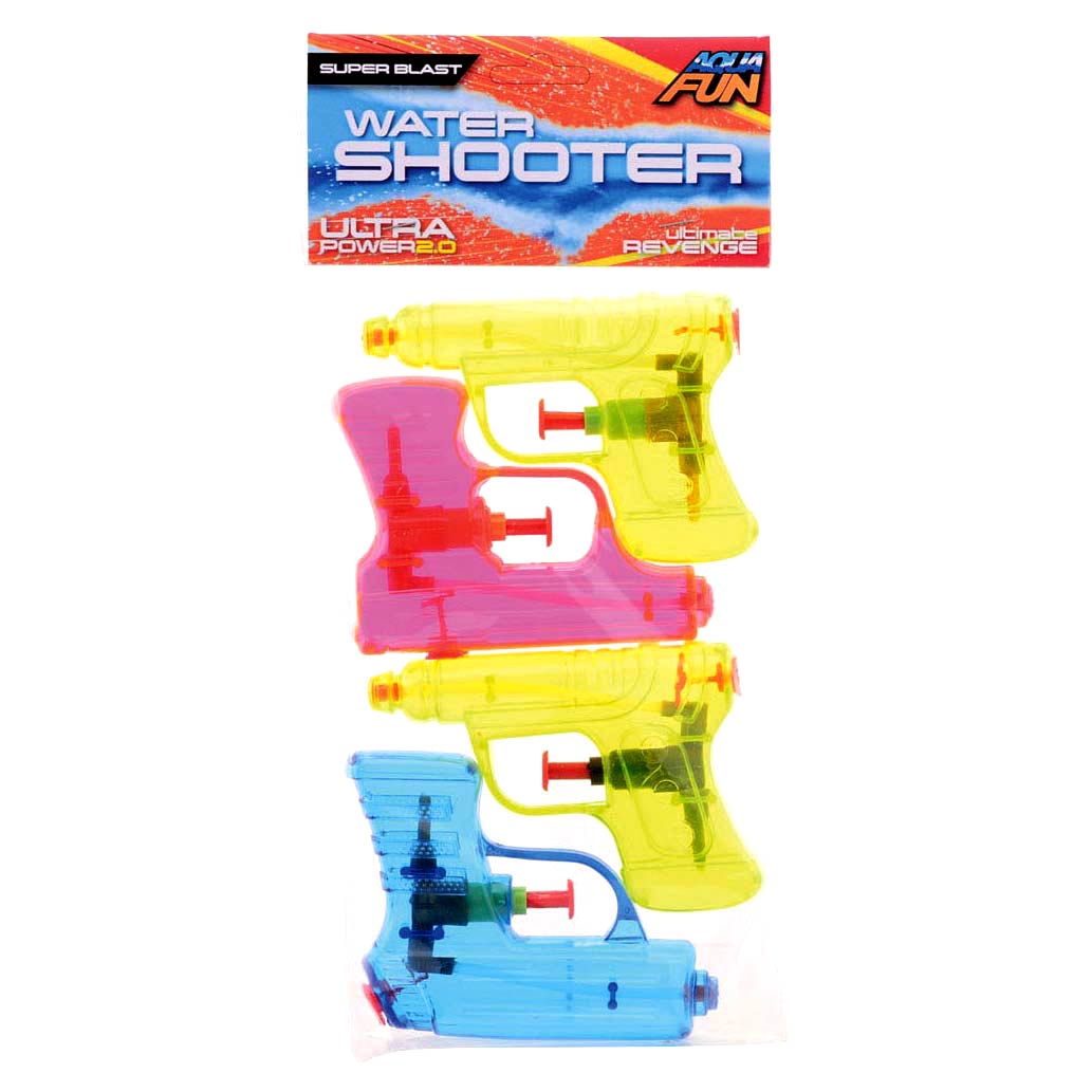 Johntoy John toy aqua fun waterpistool 4-pack shooter ± 11cm