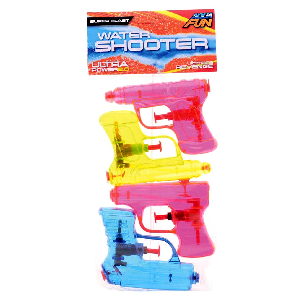 Johntoy John toy aqua fun waterpistool 4-pack shooter ± 11cm