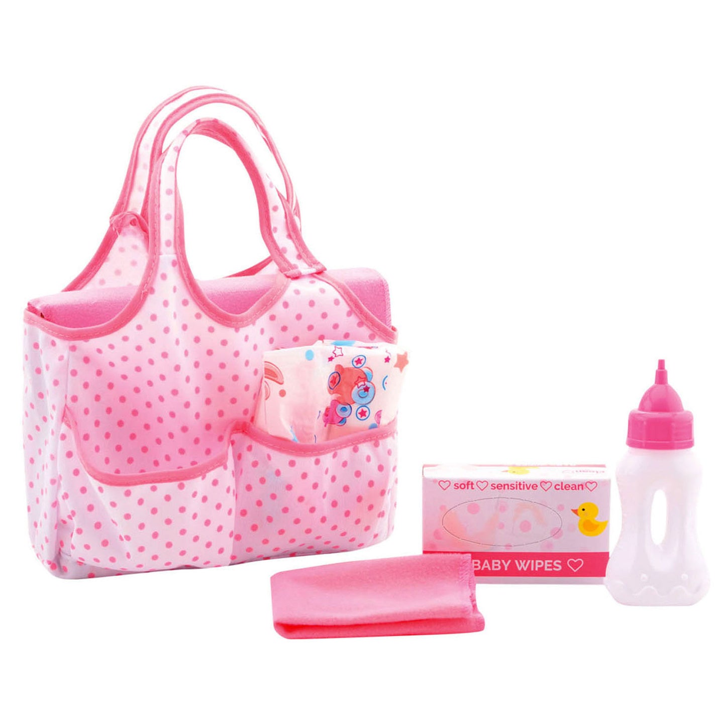 John Toys Baby rose luiertas met accessoires