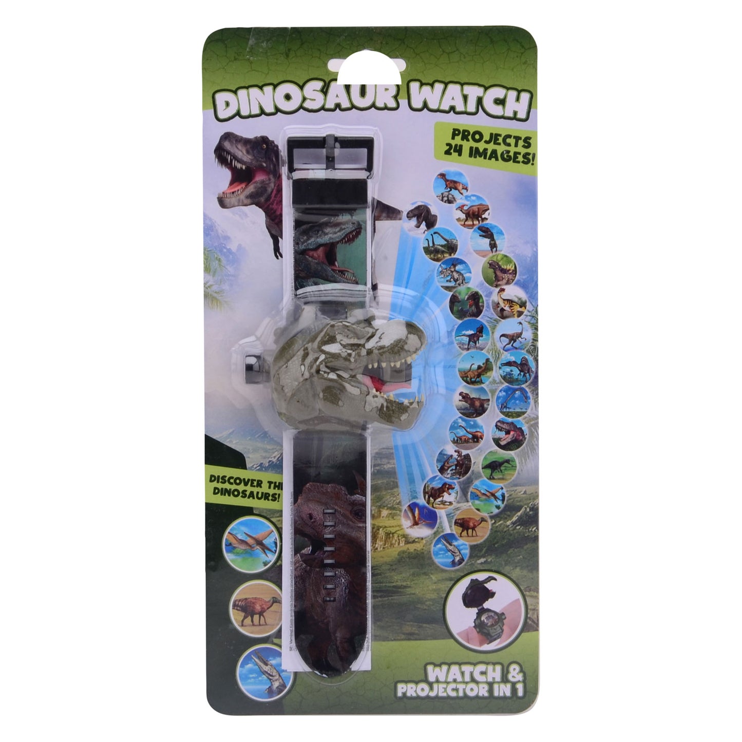 Johntoy Dino projectie horloge, 24 afbeeldingen