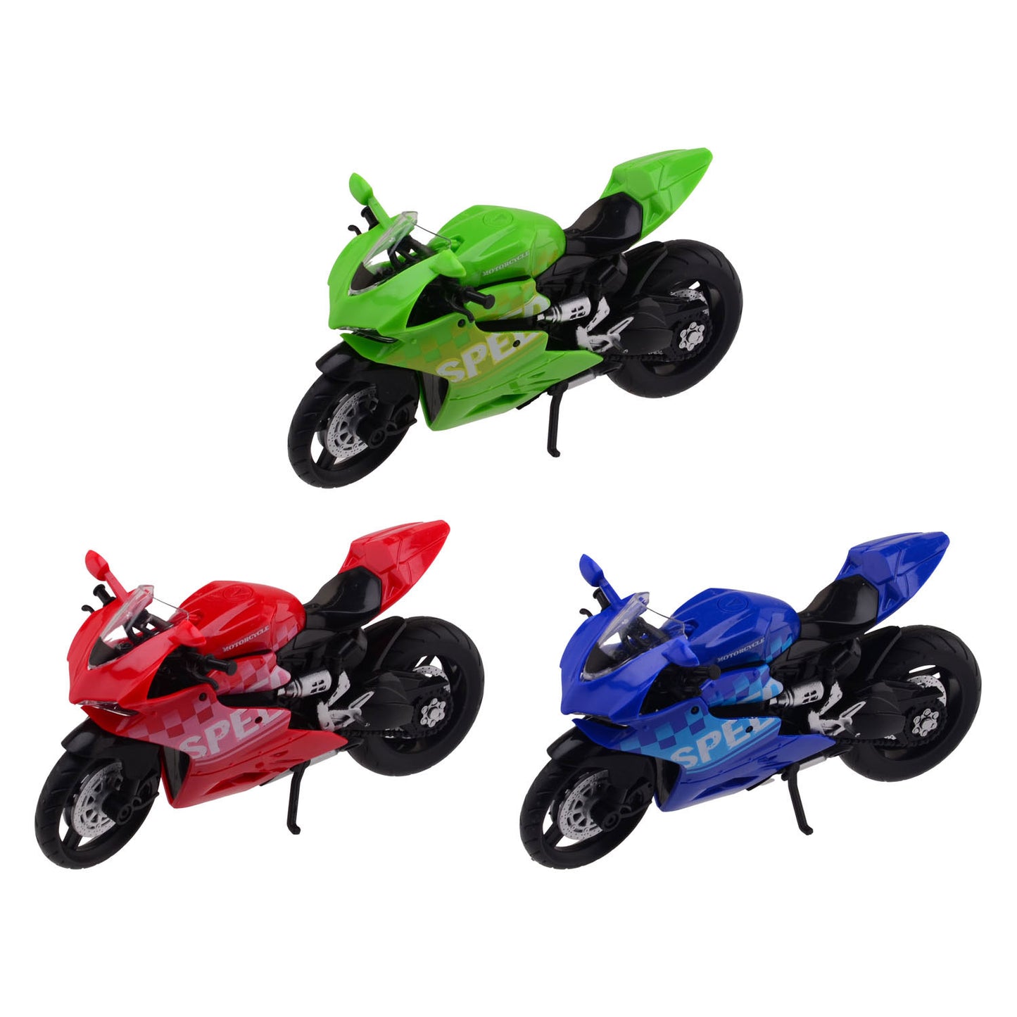 Merkloos Sans Marque Race motorfiets in doos 3 assorti