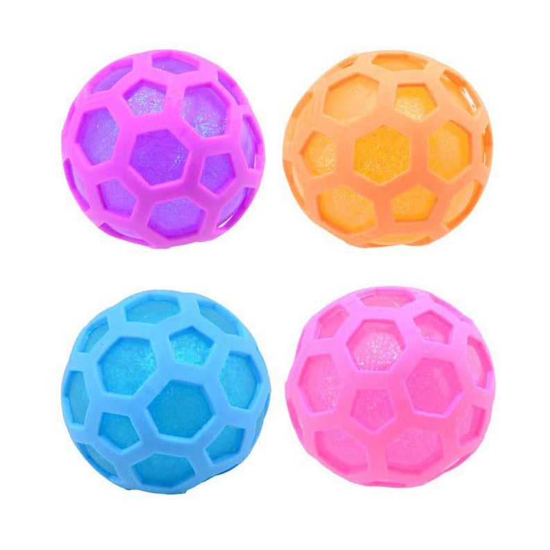 Johntoy Glitter squeeze zeshoek bal