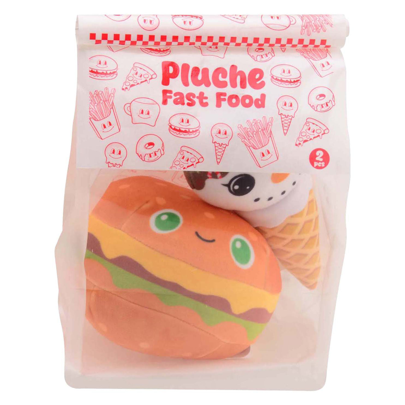 Johntoy Plush play 2 stuks fastfood in zak