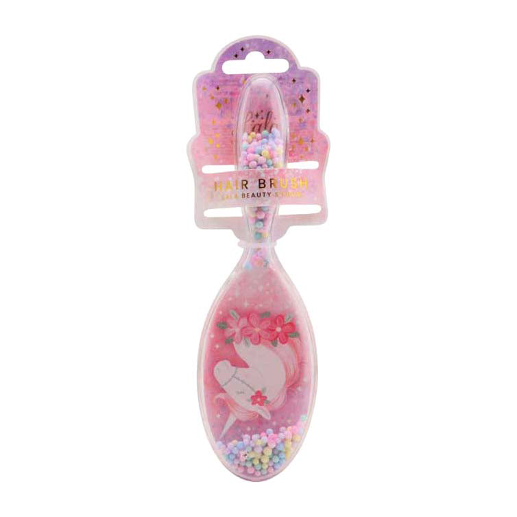 Johntoy Roze haarborstel voor kinderen - eenhoorn fee - 21x5x4cm