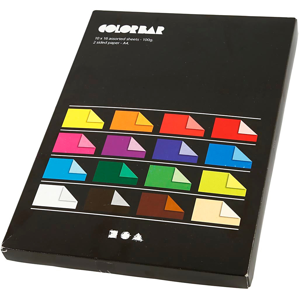 Creativ Company Https: www.cchobby.nl color-bar-papier-a4-vel-210x297-mm-100-gr-diverse-kleuren-16x10-vel-1-doos