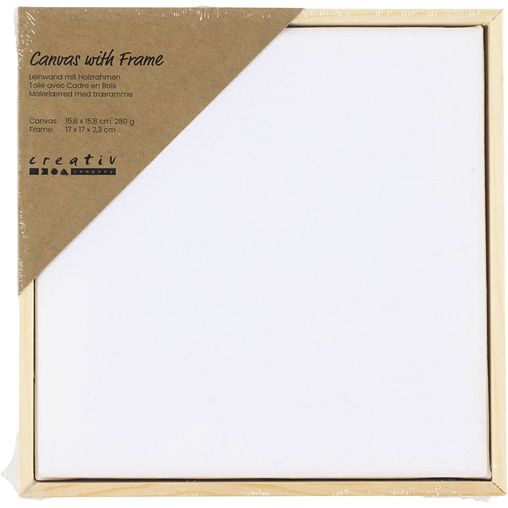 Creativ Company Https: www.cchobby.nl gespannen-canvas-met-lijst-afm-15-8x15-8-cm-280-gr-wit-1-stuk
