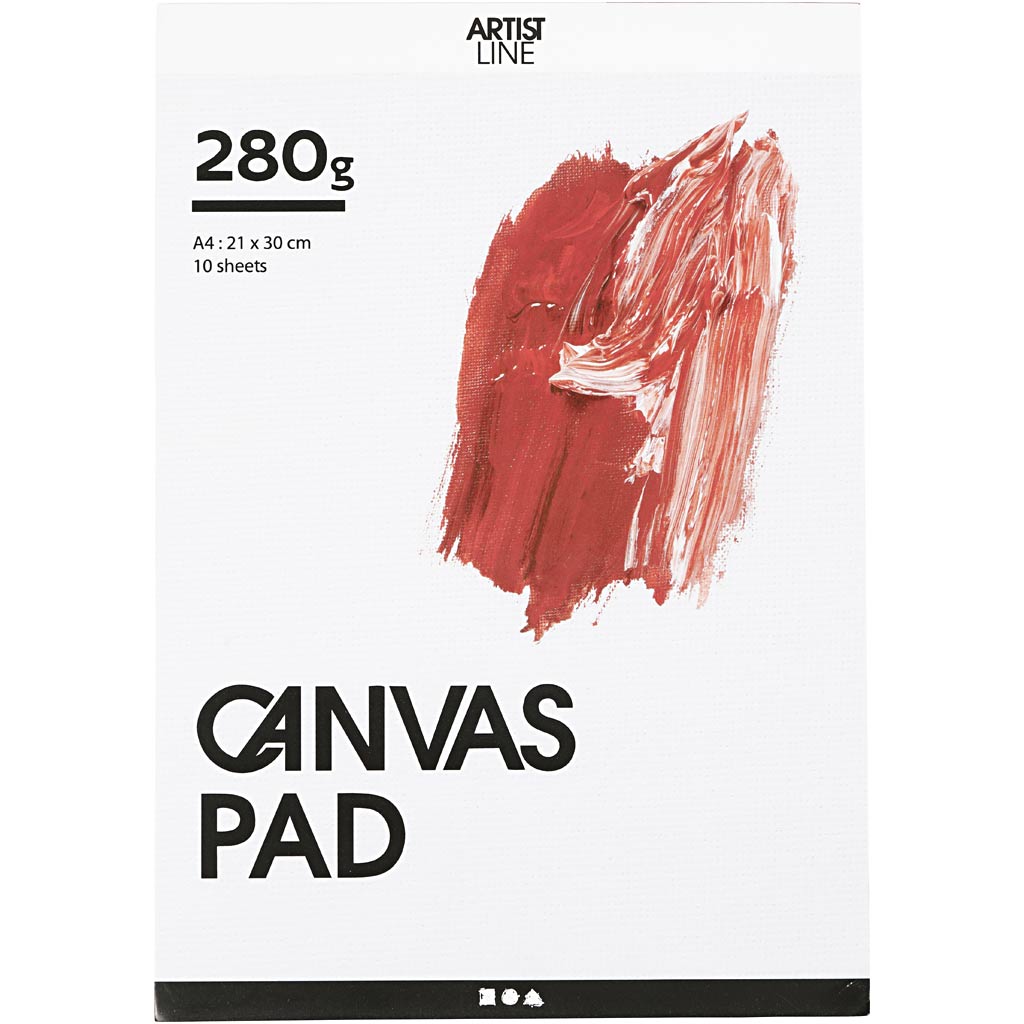 Creativ Company Https: www.cchobby.nl canvas-blok-a4-vel-210x297-mm-280-gr-wit-10-vel-1-stuk