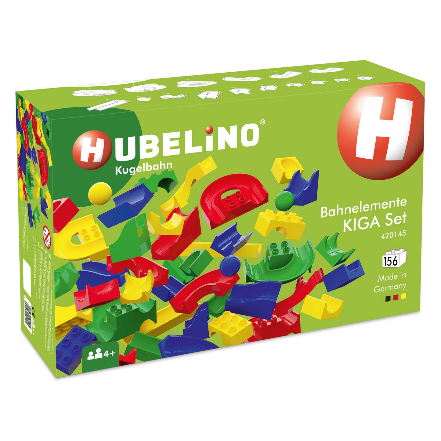 Hubelino knikkerbaan kiga scholenset baanelementen, 156dlg
