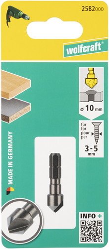Wolfcraft verzinkboor | ws | 6-kant | ø10mm | 1 stuk - 2582000