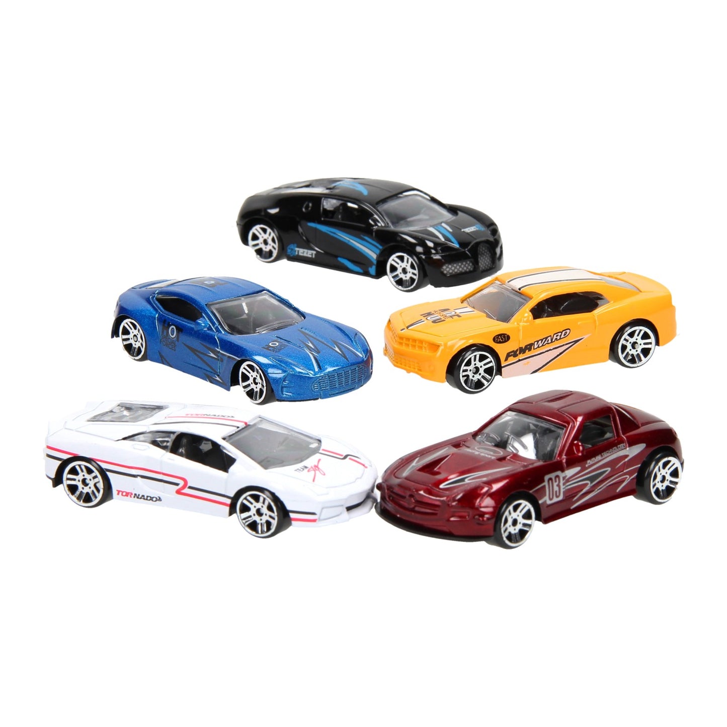 Johntoy Super cars die-cast auto, 5st.