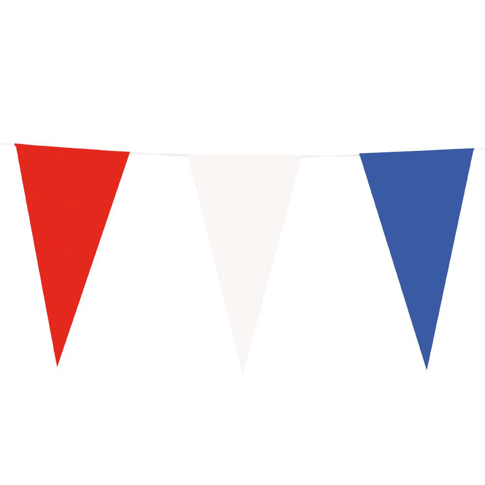Boland Papieren vlaggenlijn rood wit blauw, 10mtr.