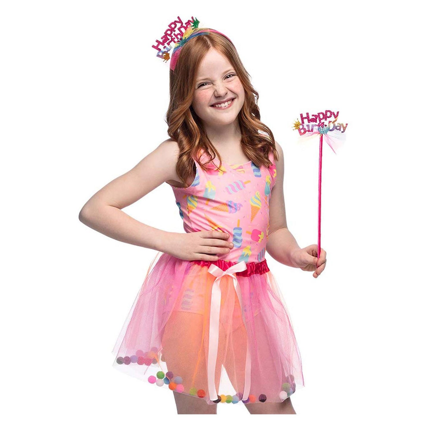 Boland Verkleedset fee roze happy birthday