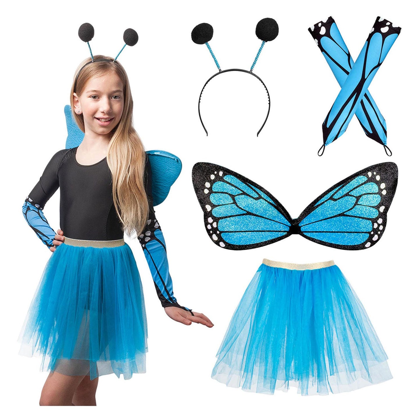 Boland Verkleedset vlinder blauw