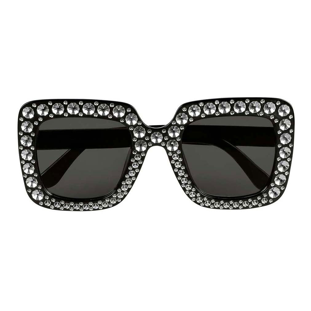 Boland Partybril bling bling zwart